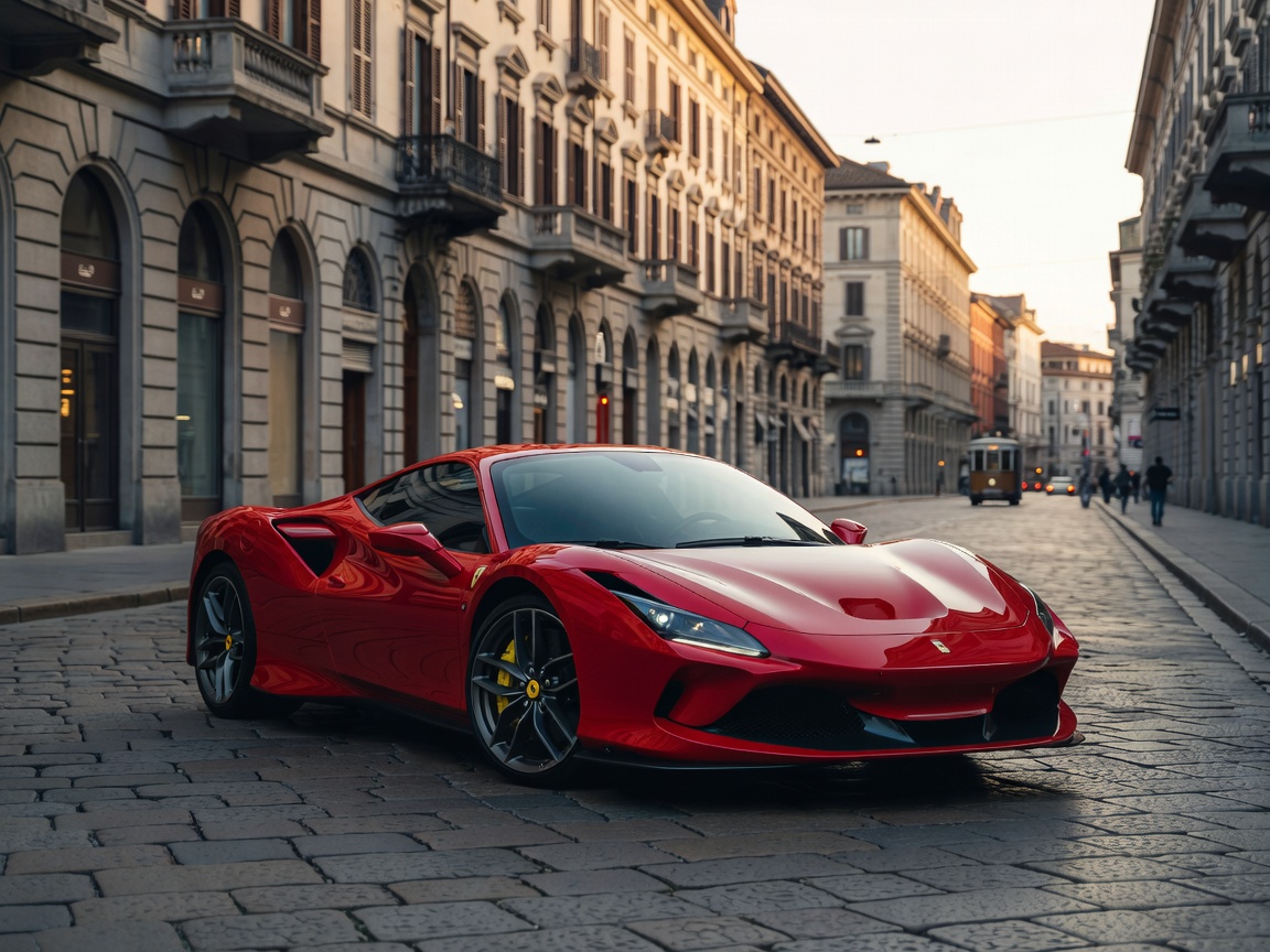 Ferrari F8 Tributo in Rosso Corsa finish Milan Italy